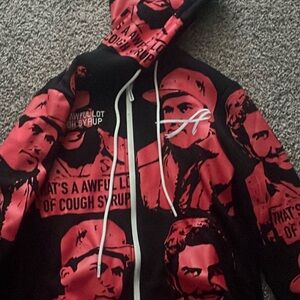 Graphic Red and Black Men's Hoodie